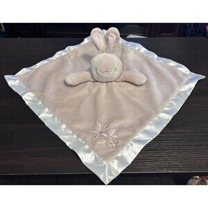 DOUGLAS Baby  Security Blanket Lovey cream white velour Satin Cuddletoy Bunny